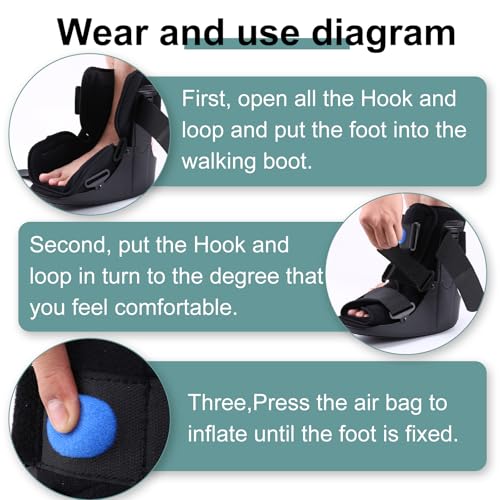Orthopedic Walking Boot, Air Cam Walker Fracture Boot for Broken Foot, Sprains & Achilles Injuries, Lightweight Medical Inflatable Foot Support for Post-Surgery Recovery & Mobilit(Large)
