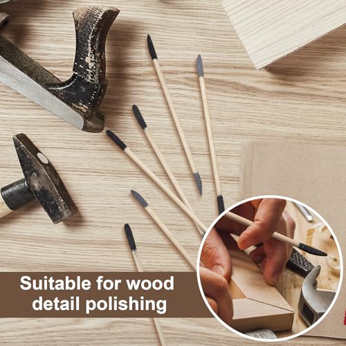 ANCIRS 20 Pcs Sanding Sticks, 5.5in Double End Matchsticks Sanding Twigs, 150/280 Grit Fine Detailing Polishing Stick, Flexible Sanding Tools for Plastic Models, Tight Spaces (Black&Gray)