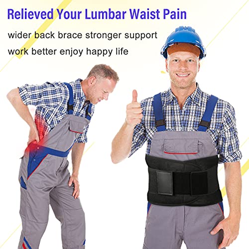 PAZAPO Back Brace Lumbar Support Belt for Lower Back Pain Relief - Waist Belt for Men and Women - Plus Size Back Brace for Sciatica, Herniated Disc,Black,6XL(Waistline:65-76 Inch)
