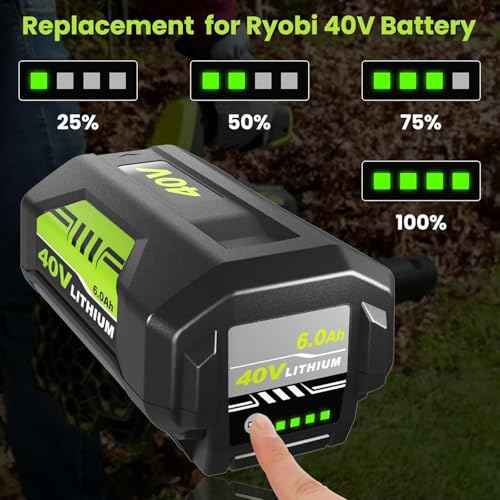 Replacement for Ryobi 40V Battery Compatible with Ryobi 40V Lithium Battery OP4040 OP4050A OP40602 OP40201 OP4026 OP4026A OP4015 OP4060 Cordless Power Tools