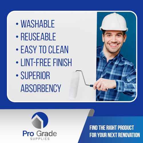 Pro Grade - Paint Roller Covers - 3/8 X 9 Inch White Nylon 5 Pack