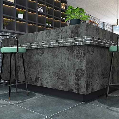 VaryPaper 15.7''x78.7'' Industrial Weathered Concrete Wallpaper Peel and Stick Modern Cement Contact Paper Decorative Self Adhesive Vinyl Removable Grey Wall Paper Roll for Bedroom Bathroom Kitchen