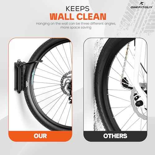 Foldable Bike Rack 1-Pack, Space Saving Vertical Bike Wall Mount with Adjustable 150¡Æ Rotating Hanger, Easy Garage, Indoor, or Shed Installation
