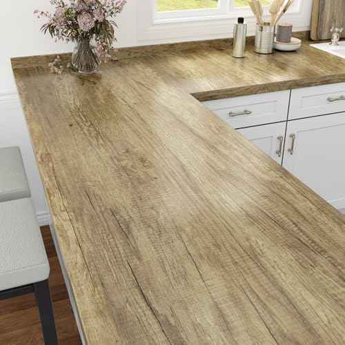 WESTICK Brown Wood Contact Paper Removable Wooden Wallpaper Self Adhesive Wood Grain Wallpaper Peel and Stick Countertops Waterproof Wooden Wall Paper for Kitchen Cabinets Desk Vinyl Wrap 15.8" x 80"