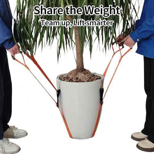 Potted Plant Mover£¬Plant Lifting Straps for Garden Flower Pots, Planters£¬Rocks, Trees£¬Easily Lift and Move Heavy Items Up to 250 Pounds, Large Size,Orange£¬Patent Pending