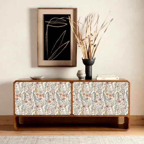 Peel and Stick Wallpaper, Vintage Floral Wallpaper, Self-Adhesive Wall Paper for Kitchen Bedroom Bathroom Wall Cabinets Drawer Liners,17.3"x78.7"Vinyl Waterproof Contact Paper,US01-2
