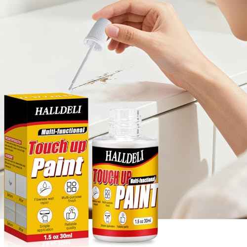 White Touch Up Paint, Multi Surface Furniture Cabinets Wall Paint Pen, Strong Adhesion, Waterproof Quick Dry White Paint for Furniture, Walls, Wood, Door, Cabinets, Bathtub, Appliance, Tub and Tile 1.5 Oz
