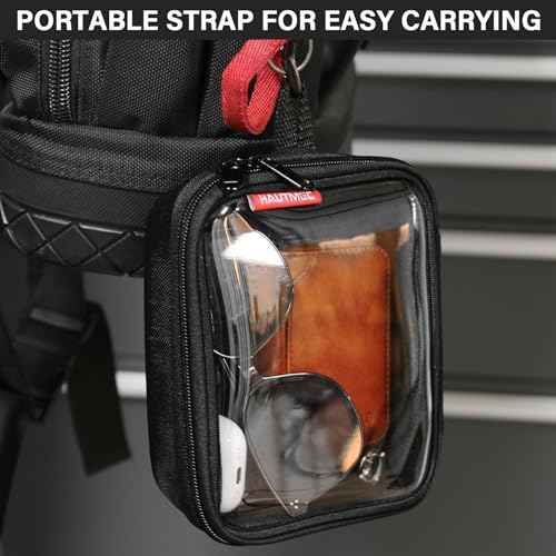 HAUTMEC Utility Tools Organizer Set, 2 Pcs Portable EVA Hard Storage Case with Clear Top Window, Double Zipper, Water-Resistant 1680D Material ? HT0403