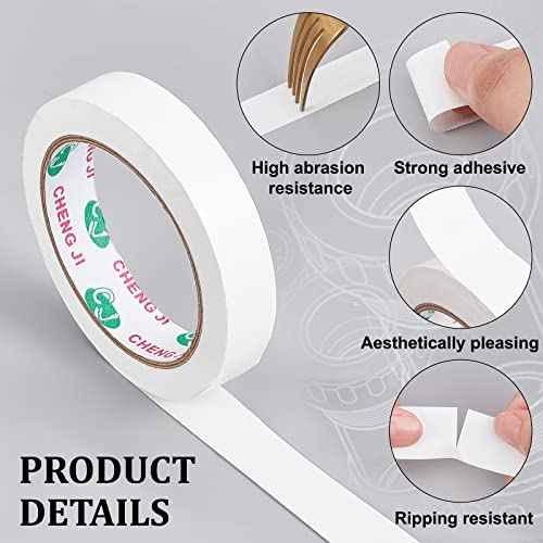 GORGECRAFT 22 Yards x 3/4 Inch Bookbinding Repair Tape White Fabric Tape Adhesive Duct Tape Safe Cloth Library Book Seam Sealing Craft Tape for Bookbinders Hinging Sofa Cord Cable Webbing Repair
