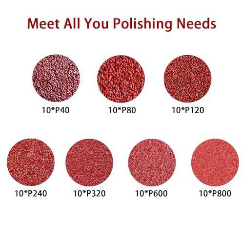 70PCS Sanding Discs 5 Inch 8 Holes, Sander Pads Hook and Loop Sandpaper for Random Orbital Sanders 40/80/120/240/320/400/600/800 Grits (Not for Mouse Sander)