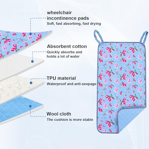 Waterproof Highly Absorbent Incontinence Wheelchair Pads for Elderly (Sky Blue)