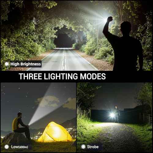 WdtPro Metal LED Flahlight High Lumens,2 Pack Rechargeable Flashlights Waterproof, Super Bright Flash Light for Camping Hiking Outdoor Home Emergency, Camping Essentials Gear