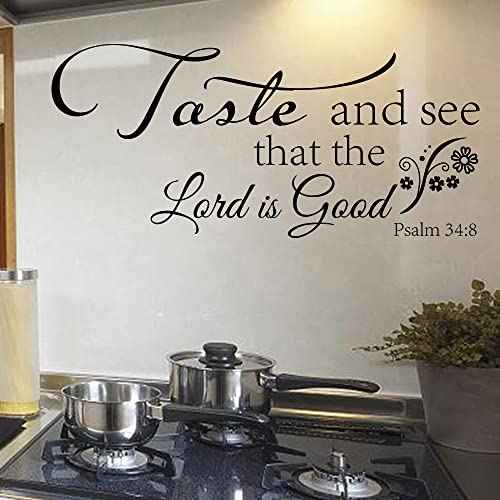 Taste and See That The Lord is Good Psalm 34:8 - Vinyl Wall Decal Stickers Bible Verse Quotes Christian Motto Home D?cor