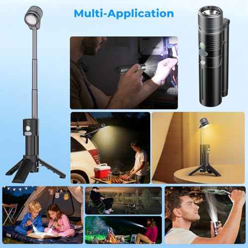 AsFrost Flashlight Mini Camping Lights,4500mAh Rechargeable LED Bright Flash Light Camp Lantern, 180¡ÆFlip Double Lamp 8-Light Mode Waterproof Flashlight for Outdoor Home Emergency, Gift for Men Women