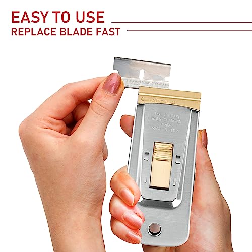 CANOPUS Razor Blade Scraper Tool, Razor Blade Holder, Window Scraper with Razor Blades, Scraper for Glass, Oven, and Cooktop, Sticker Remover Tool, Windshield Scraper