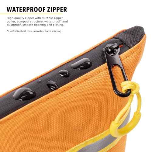 Multi-Purpose Waterproof Tool Pouch Set with Internal Pockets, 1680D 12¡± Tool Bags (4-Pack) with Water-Resistant Zipper and Durable Wide-Base Design for Tools, Gadgets