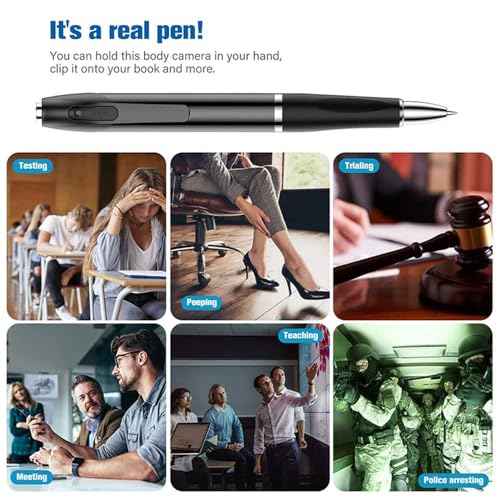 Spy Camera Pen 32GB,HD 1080P Hidden Camera Portable Digital Video Camera with Photo Taking,2 Hours Battery Mini Body Camera 3 Ink Refills Pocket DVR for Business Conference