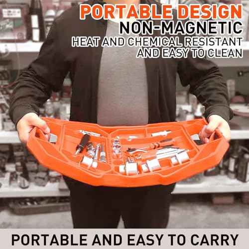 3PC Non-Slip Flexible Tool Tray, Large Tool Storage Set, Accessories Organizer, Silicon Tool Holder Mats, Organizer for Screw, Bolts, Washers, Nuts and Small Tools & Accessories.