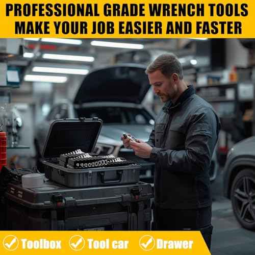 Modular Wrench Organizer Wrench Holder - Wrench Tool Organizers for Tool Drawer Storage, Wrench Storage Set with Metric & SAE Label, Wrench Rack Tool Gift for Professional Mechanics Men, Black