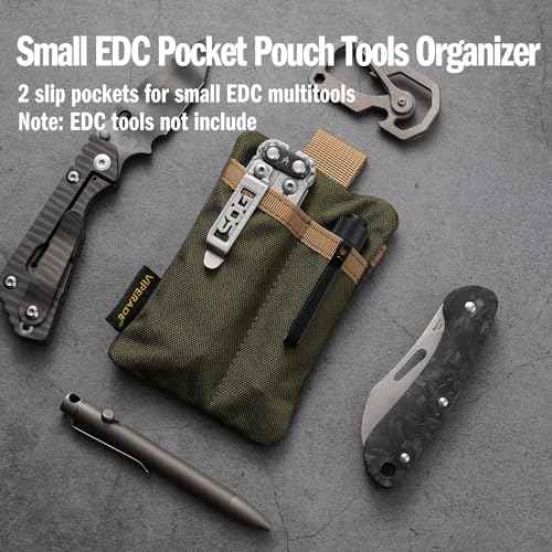 VIPERADE VE29 EDC Pouch Organizer With 3 Slots and Zipper Pocket for Everyday Carry Gears (Green/Tan)