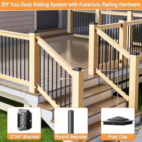 10-Pack Aluminum 6x6 Post Caps for Deck Railing(Actual 5.5" x 5.5"), Fence Post Caps with Screws, Black Pyramid Deck Posts Cap for Wooden Rail, Waterproof Metal Deck Cover for Mailbox