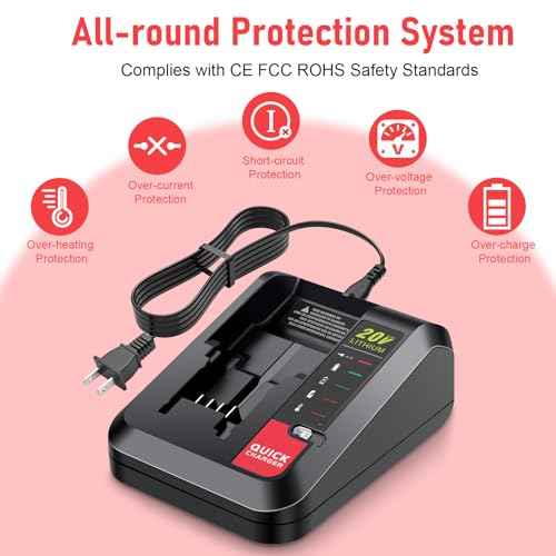 PCC692L 20V Fast Charger [for Black and Decker 20V Lithium Battery] & [Porter-Cable 20 Volt Battery], Compatible with LBXR20 LBX4020 LBXR2020 PCC681L PCC682L PCC680L PCC699L PCC685LP