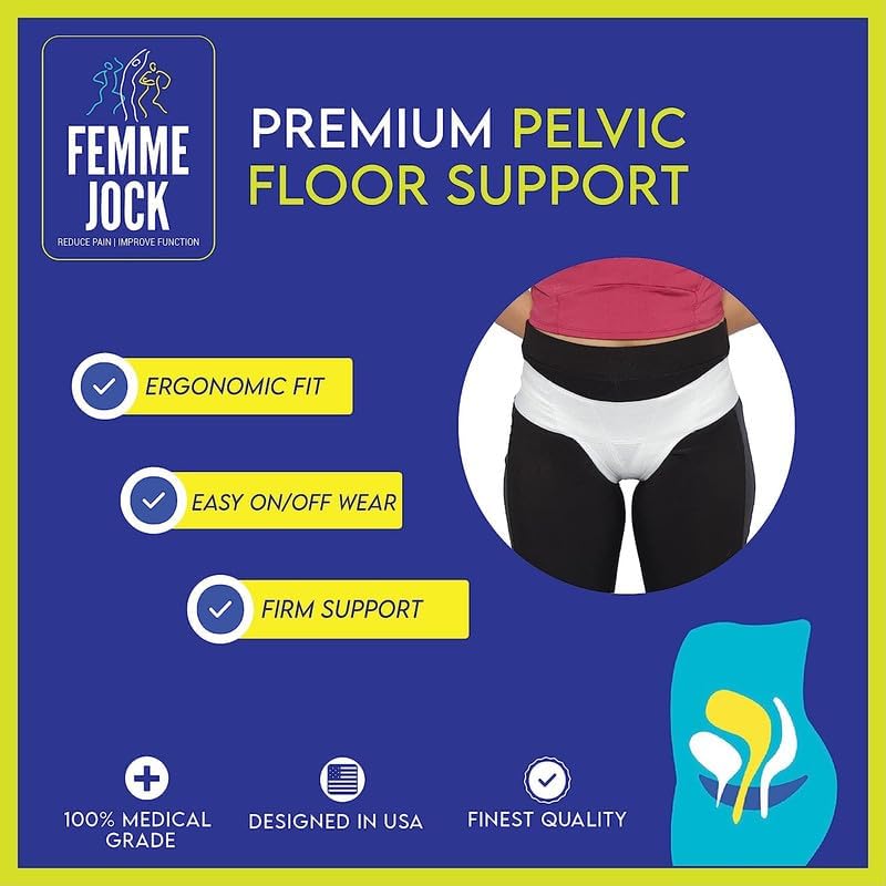 Patented Women’s Pelvic Floor Orthotic Support Belt ― Uterus Pain Relief Girdle for Prolapsed Bladder, Vulvar Varicosities, Postpartum Recovery, SPD | Low Waist - Black (XL)