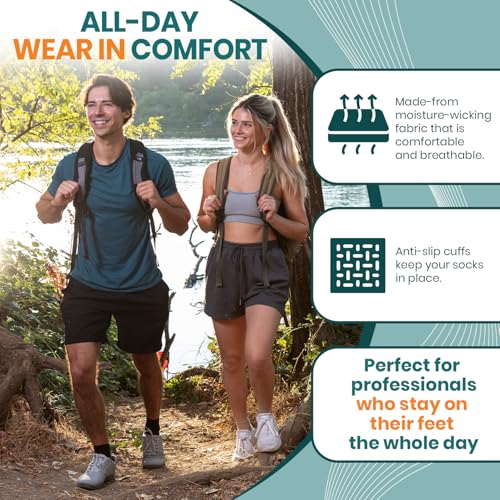 Compression Socks 20-30mmHg for Plantar Fasciitis, Achilles Tendonitis Relief - Ankle Compression Sleeve for Heel Spurs, Foot Swelling & Fatigue - Arch Support Brace for Everyday Use (1 Pair)