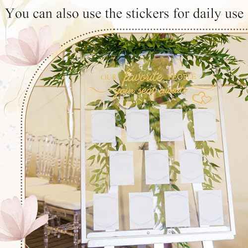 3 Pcs Wedding Seating Chart Decal Stickers DIY Our Favorite People Your Seat Awaits Vinyl Decal Wedding Sign Decor Seating Chart Board Mirror Stickers(Gold)