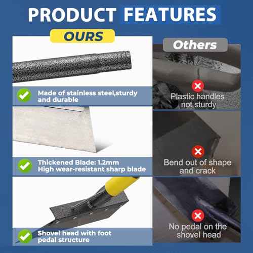 Floor Scraper Long Handle Heavy Duty, 60" Multifunctional Cleaning Shovel, Ice Scraper Stainless Steel Garden Tools Weed Scraper for Cleaning,Weeding,Scraping,Ice Remove,Landscaping,Yard