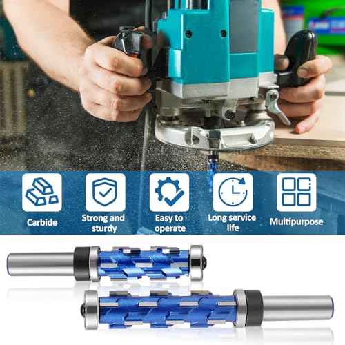 HOZLY Flush Trim Router Bit 1/2" Shank, Double Bearings Flush Trim Bit 1/2 Spiral Trimming Bit, Wood Router Tool Hardwood Flush Cut Router Bit Router Template Bit for Wood MDF(2PCS)