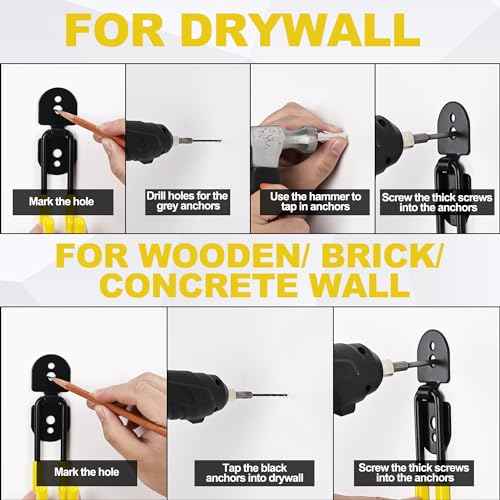 11 Inch Garage Hooks Heavy Duty, 4 Pack Large Garage Storage Utility Hooks, Wall Mount Tool Hanger, Garage Organizer for Ski/Snow Board, Chair, Hose, Chair, Broom, Garden Tools