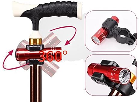 Folding Cane Seat Sturdy Lightweight Adjustable Handle Legs with LED Light Cushion for Elderly Walking Stick 300 lbs Large Plate
