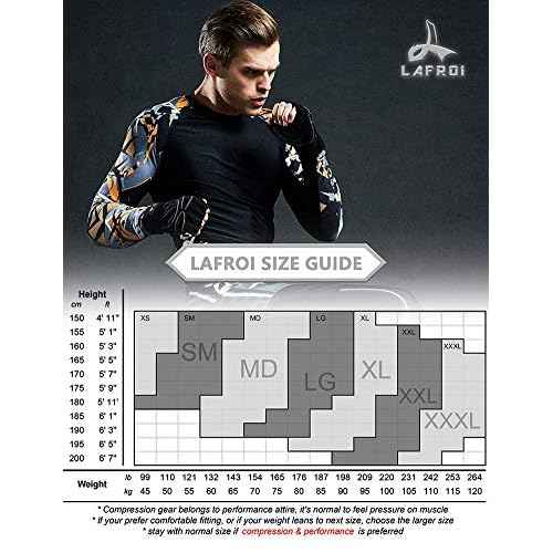 LAFROI Men's Long Sleeve UPF 50+ Baselayer Skins Performance Fit Compression Rash Guard-CLYYB