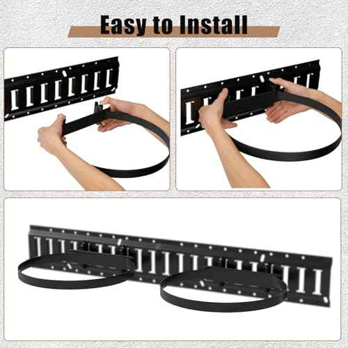lesolar 5 Gallon Bucket Holder for E Track, Heavy Duty Wall Mounted Bucket Hanger E Track Accessories, Metal Water Buckets Organizer for Enclosed Trailer, Workshop and Garage