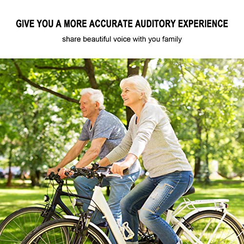 BLJ Hearing Aid for Seniors and Adults with Noise Reduction and Feedback Cancellation ITC Hearing Amplifier, 7 Batteries and 9 Ear Domes (Blue-Left Ear)