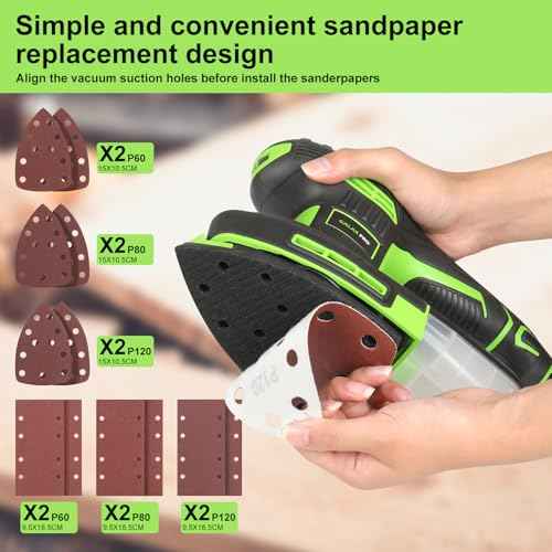 GALAX PRO 250W 2-in-1 Sheet Sanders/Detail Sanders, 6000-12000 RPM 6 Variable Speed Multi-Function Sander with Dust Box, Electric Sander for Sanding Metal and Polishing Wood, Includes 12 Sandpaper