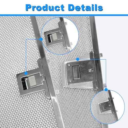 WA0575 Range Hood Filters 13.5" x 14.4" x 0.35" - 2 Pack Replacement Grease Filters for Kitchen Ventilation by oneket