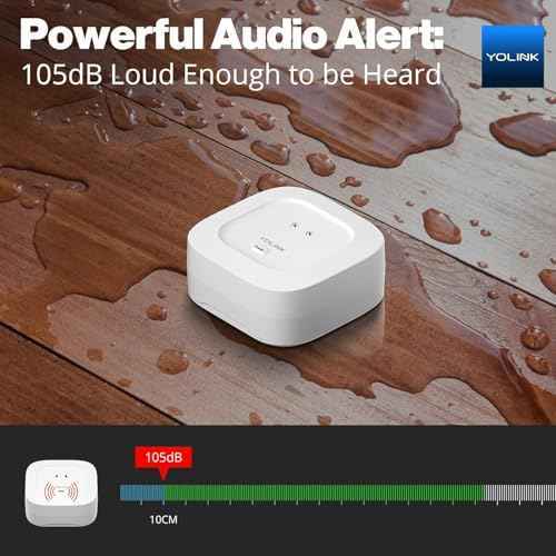 YoLink Smart Home Starter Kit: SpeakerHub & Water Leak Sensor 4 with 105dB Audio Alarm 1-Pack, SMS/Text, Email & Push Notifications, Freeze Warning, LoRa Up to 1/4 Mile Open-Air Range, w/Alexa, IFTTT
