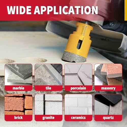 Diamond Core Drill Bits 4 Inch (100mm) Tile Hole Saws Vacuum Brazed Diamond Hole Saw for Tiles Porcelain Ceramic Glass Marble Brick Granite Quartz, Dry or Wet Use, M14 Thread