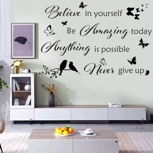 Inspirational Wall Stickers Wall Quotes Letter Stickers Ability Motivation Believe in Yourself Saying Home Decals Quote for Bedroom Living Room Hallways Office Classroom Teen Dorm Room Home Decor