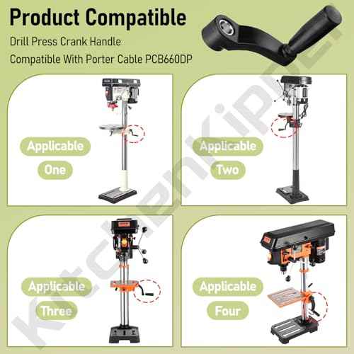 10601009A1 514007742 Drill Press Crank Handle Compatible with Sears Craftsman and Most 9/16" (14mm) Machine Shaft Handle 360¡Æ Free Rotation (6" swing diameter)
