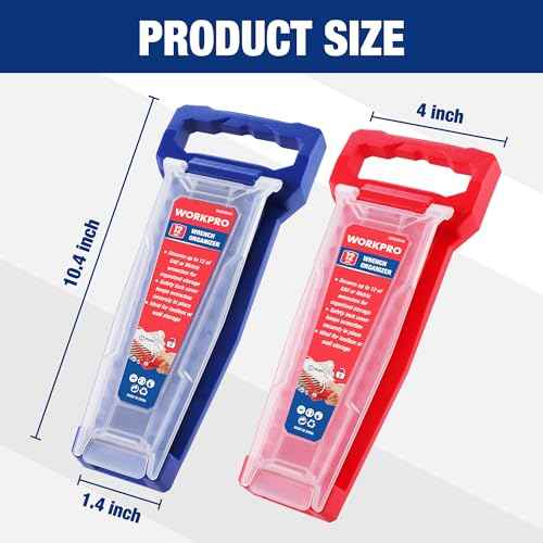 WORKPRO 2-Piece Wrench Organizer, 24-Slot Plastic Holder Set With Lock Cover, Metric & SAE Compatibility (Up To 19mm or 7/8), Premium Quality Rack Tool Trays With Carrying Handle