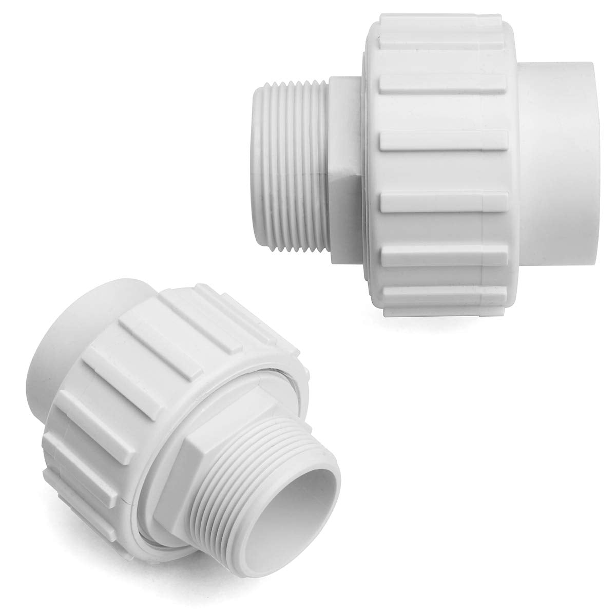 XtremepowerUS 2-Pieces Universal 1.5" PVC x 1.5" Slip Union Socket Joint Adapter Fitting Quick Connector Replacement (Male X Slip) Pool Spa Pump