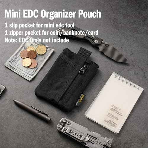 VIPERADE VE29 EDC Pouch, Pocket Organizer with 3 EDC Pocket Slots, EDC Pocket Pouch with Zipper Pocket for EDC Gears, EDC Pocket Organizer for Everyday Carry