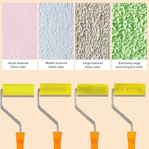 8 Pcs Textured Paint Roller Covers, 4 inch Medium Textured Foam Drywall Texture Paint Rollers, House Paint Roller Covers for Art Painting Walls Ceilings
