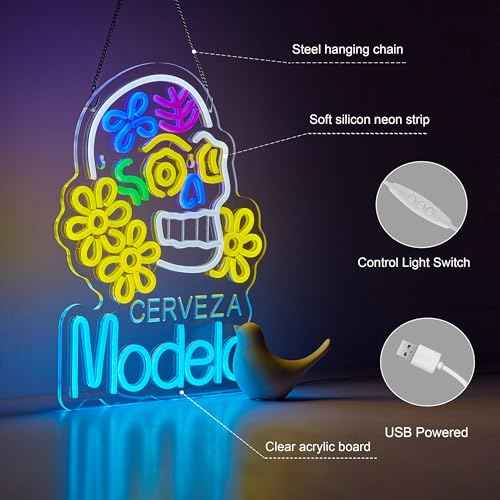Neon Sign for Wall D?cor Model Beer Bar Cerveza Neon Light Up Signs for Man Cave Pub Store Party Club LED Lights Decor