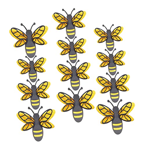 12 Pcs 3D Honey Bee Wall Stickers - Removable Decorative Decals for Kids Room Nursery and Home Decor - Perfect for Parties and Holiday Decorations