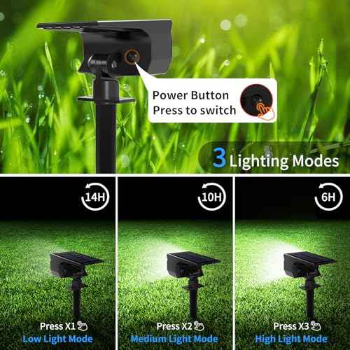 Solar Spot Lights Outdoor 6 Pack, [46 LED/3 Modes] Solar Landscape Spotlights Waterproof, 2-in-1 Auto On/Off Solar Powered Lights for Outside Yard Garden Wall Pathway(Cool White)