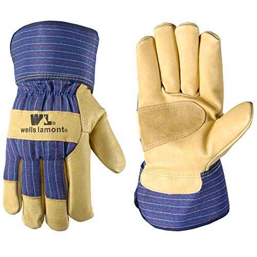 Wells Lamont Men's Heavy Duty Leather Palm Thinsulate Winter Work Gloves with Safety Cuff, Medium 5235M